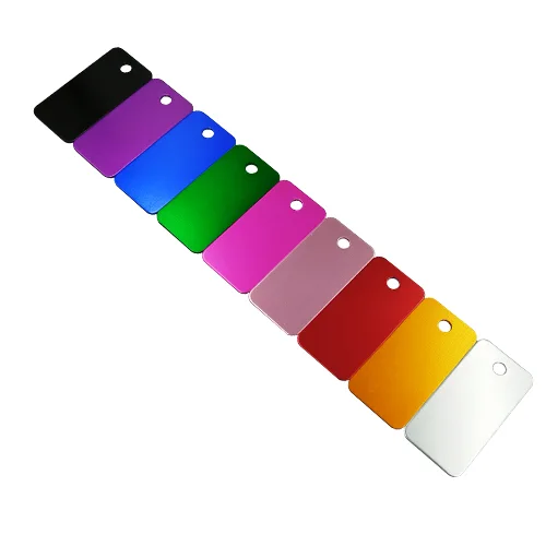 Muestra de 9 colores diferentes para acabado de anodizado en aluminio industrial